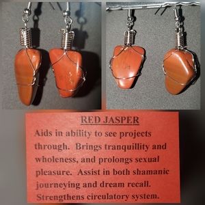 Red Jasper Hand Wrapped Earrings
